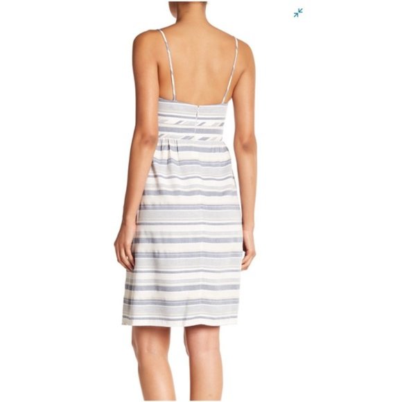 Theory Melaena Haviana Stripe Dress Blue & White sz 2 Spring Summer Vacation - Picture 10 of 10